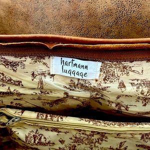 HARTMANN Vintage Tweed and leather carry on bag fabric lined for toiletries